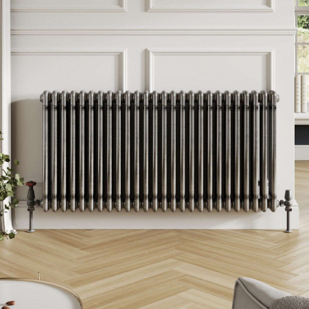 COL-3-60-101-RM Scudo 600 x 999mm 3 Column Horizontal Radiator in Raw Metal Lifestyle