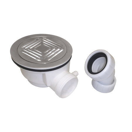 Scudo 90mm Fast Flow Shower Tray Waste with Brushed Nickel Cover
