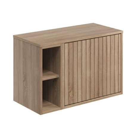 ALFIE-600-OAK/ALFIE-200-OAK/ALFIE-800-TOP-OAK/ALFIE-600-DOOR-OAK Scudo Alfie 800mm Vanity Unit with Fluted Drawer and Side Storage in Sonoma Oak (1)