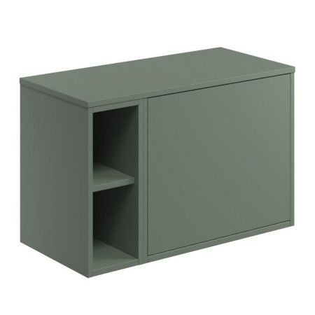ALFIE-600-GREEN/ALFIE-200-GREEN/ALFIE-800-TOP-GREEN Scudo Alfie 800mm Vanity Unit with Slab Drawer and Side Storage in Reed Green