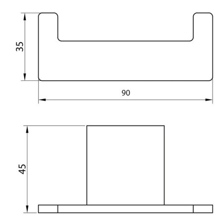 ALPHA-006 Scudo Alpha Robe Hook in Chrome Line Drawing