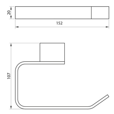 ALPHA-005 Scudo Alpha Toilet Roll Holder in Chrome Line Drawing