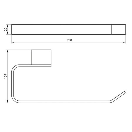 ALPHA-007 Scudo Alpha Towel Ring in Chrome Line Drawing