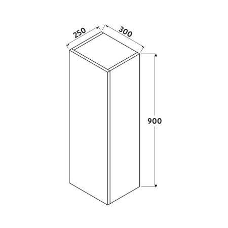 AMBIENCE-TALLBOY-MGREY Scudo Ambience 300mm Tall Boy Cabinet in Matt Grey (2)