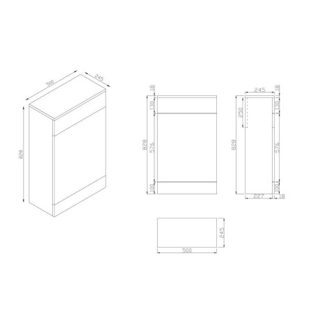 AMBIENCE-WCUNIT-GREYOAK Scudo Ambience 500mm WC Unit in Grey Oak (2)