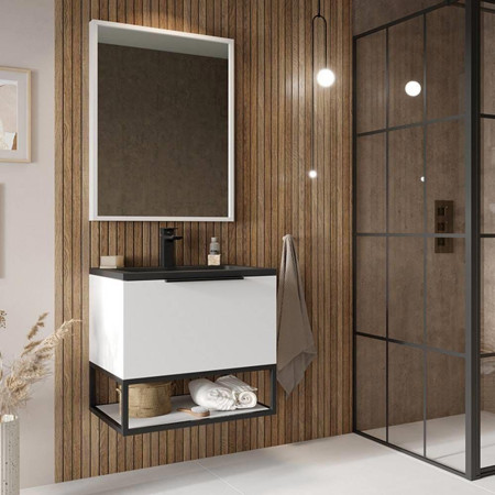 Scudo Ambience 800 x 600mm Mirror in Matt White Lifestyle