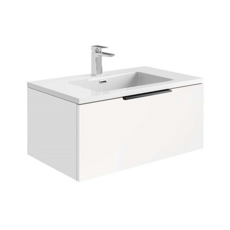 AMBIENCE-LEDCAB-80X48-WHITE Scudo Ambience 800mm Wall Mounted LED Vanity Unit with Basin in Matt White (1)