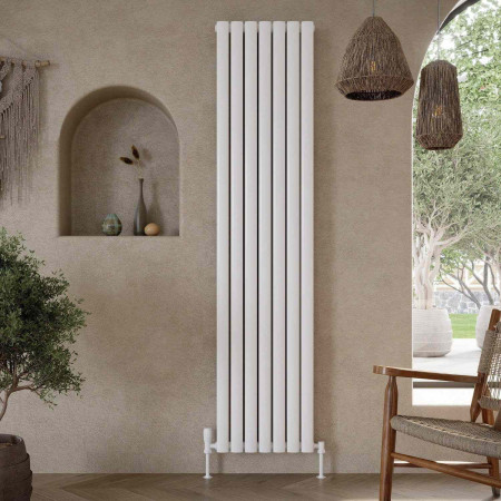 APEX18-41V-D-W Scudo Apex 1800 x 413mm Vertical Double Designer Radiator in White Lifestyle