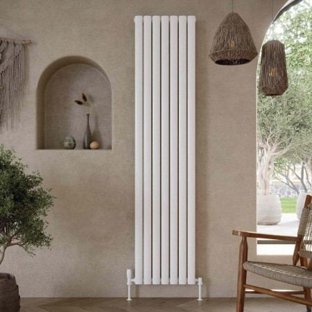 APEX18-41V-S-W Scudo Apex 413 x 1800mm Vertical Single Designer Radiator in White Lifestyle