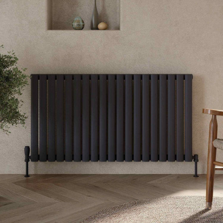 APEX60-112S-A Scudo Apex 600 x 1121mm Horizontal Single Designer Radiator in Anthracite Lifestyle