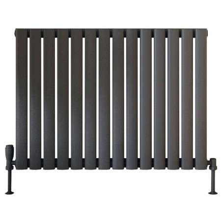 Scudo Apex 600 x 826mm Horizontal Single Designer Radiator in Anthracite