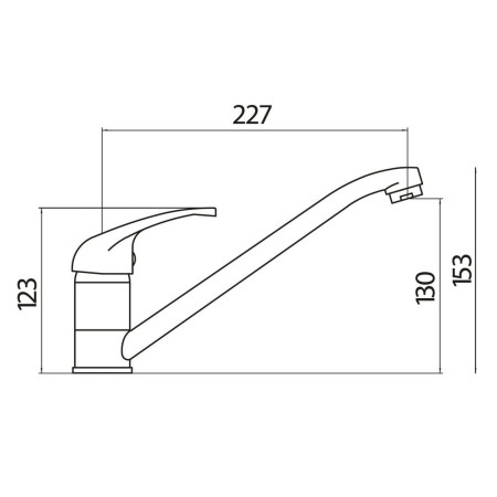 KT34 Scudo Aruba Chrome Kitchen Tap Dimensions