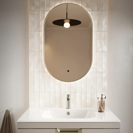 Scudo Aubrey 500 x 800mm LED Mirror in Brushed Nickel