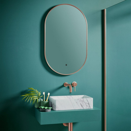 Scudo Aubrey 800 x 500mm LED Mirror in Brushed Bronze