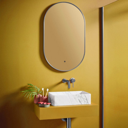 Scudo Aubrey 800 x 500mm LED Mirror in Gunmetal