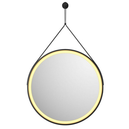 BELINI-LED-600 Scudo Belini Round LED 600mm Hanging Mirror in Matt Black (2)