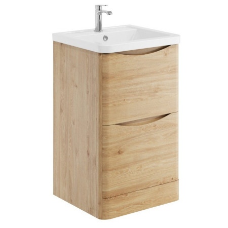 Scudo Bella 500mm Floorstanding Vanity Unit with Basin in Davos Oak