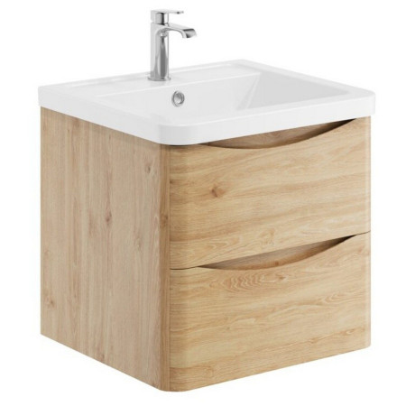 Scudo Bella 500mm Wall Hung Vanity Unit with Basin in Davos Oak