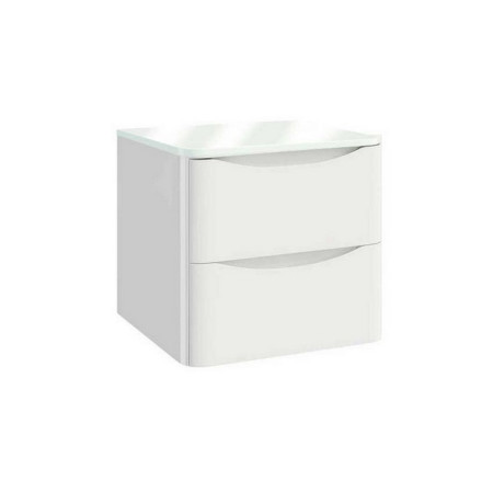 PAINT-BELLA-500WALLCAB-GWTE/BELLA-COUNTERTOP-500-GWTE Scudo Bella 500mm Wall Mounted Vanity Unit with Countertop in High Gloss White