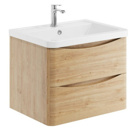 Scudo Bella 600mm Wall Hung Vanity Unit with Basin in Davos Oak