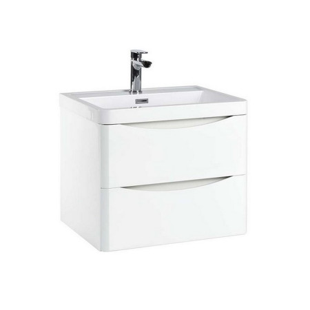 PAINT-BELLA-600WALLCAB-GWTE/BELLA-600BASIN Scudo Bella 600mm Wall Mounted Vanity Unit with Basin in High Gloss White (1)