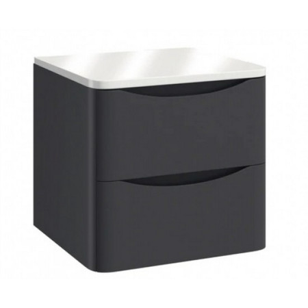 Scudo Bella 600mm Wall Mounted Vanity Unit with Countertop in Matt Grey