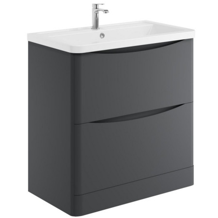 BELLA-800FLOORCAB-MATTGREY Scudo Bella 800mm Floorstanding Vanity Unit with Basin in Matt Grey