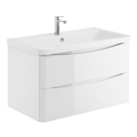 Scudo Bella 800mm Wall Hung Vanity Unit with Basin in Gloss White