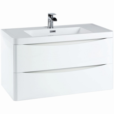 PAINT-BELLA-900WALLCAB-GWTE/BELLA-900BASIN Scudo Bella 900mm Wall Mounted Vanity Unit with Basin in High Gloss White (1)