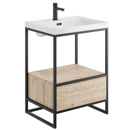 Scudo Boho Floorstanding 600mm Basin with Drawer and Frame