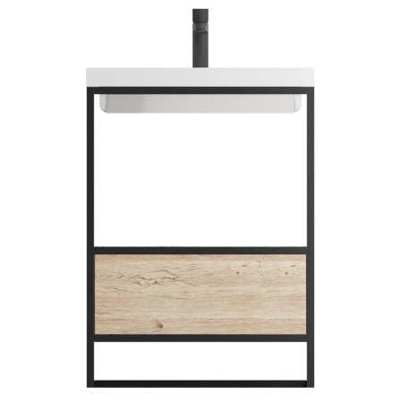 BOHO-600FRAME/BOHO-600BASIN/BOHO-600DRAWER-ROAK Scudo Boho Floorstanding 600mm Basin with Drawer and Frame (2)