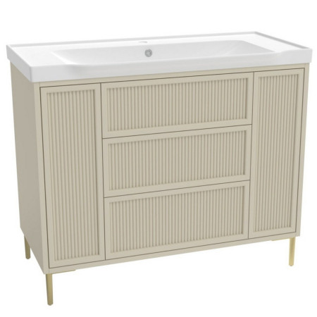 Scudo Bota Freestanding 1000mm Fluted Vanity Unit and Basin in Stone