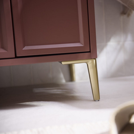 BOTA-1000-RED Scudo Bota Freestanding 1000mm Vanity Unit and Basin in Earth Red with Brushed Brass Legs