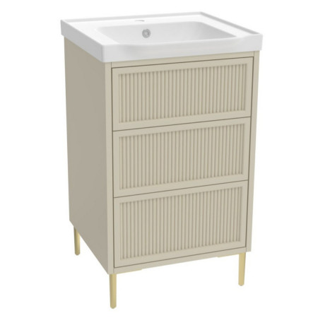 Scudo Bota Freestanding 500mm Fluted Vanity Unit and Basin in Stone