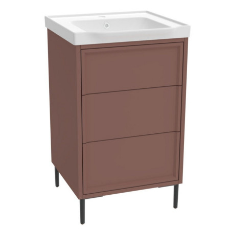 Scudo Bota Freestanding 500mm Vanity Unit and Basin in Earth Red