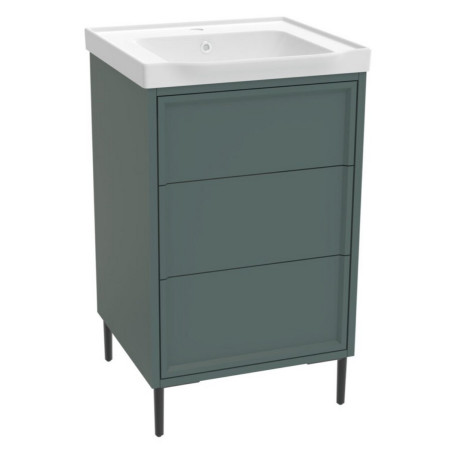 Scudo Bota Freestanding 500mm Vanity Unit and Basin in Parisian Green