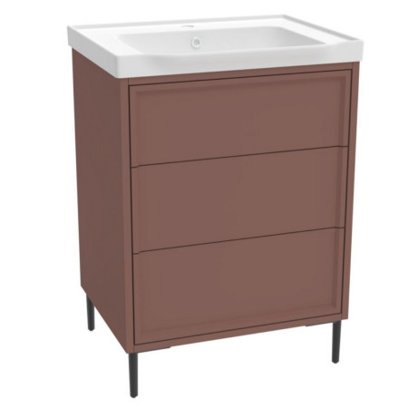 Scudo Bota Freestanding 600mm Vanity Unit and Basin in Earth Red