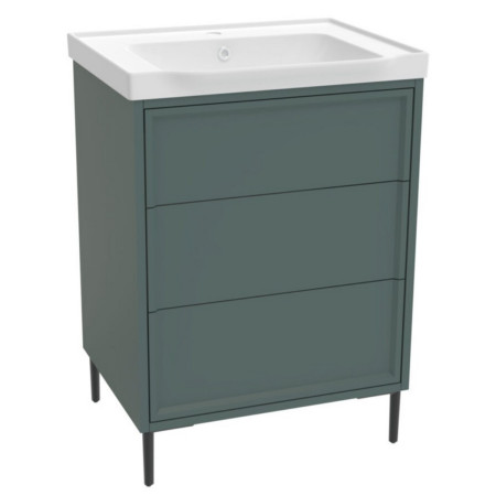 Scudo Bota Freestanding 600mm Vanity Unit and Basin in Parisian Green