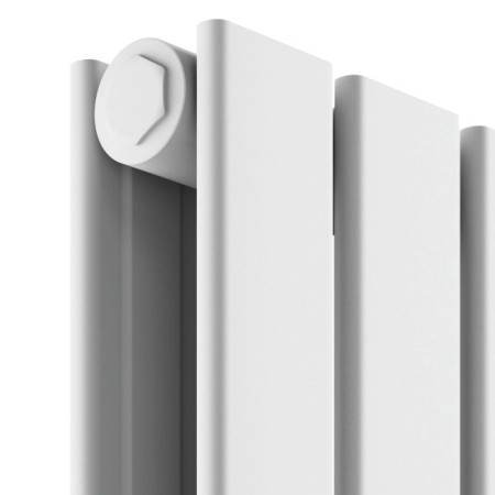 BRAV1600-41D-W Scudo Bravo 1600 x 408mm Vertical Double Designer Radiator in White Panel Design