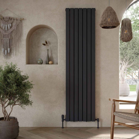 BRAV1800-48D-A Scudo Bravo 1800 x 476mm Vertical Double Designer Radiator in Anthracite Lifestyle
