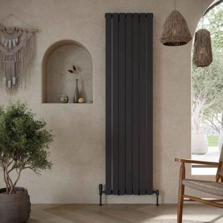 BRAV1800-48S-A Scudo Bravo 1800 x 476mm Vertical Single Designer Radiator in Anthracite Lifestyle