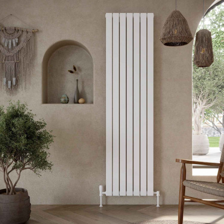 BRAV1800-48S-W Scudo Bravo 1800 x 476mm Vertical Single Designer Radiator in White Lifestyle