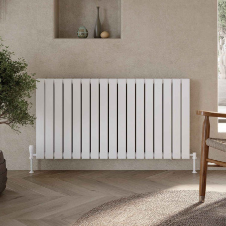 BRAV60-116D-W Scudo Bravo 600 x 1158mm Horizontal Double Designer Radiator in White Lifestyle