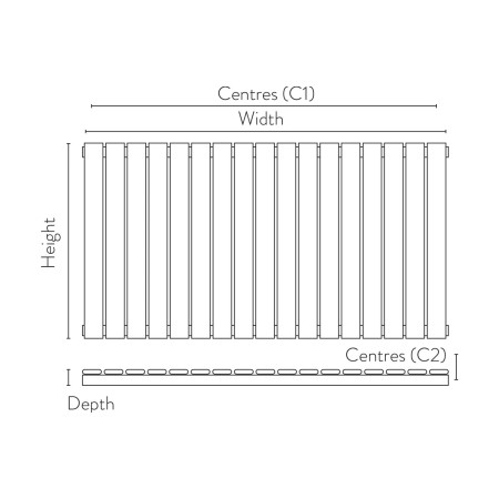 BRAV60-61S-W Scudo Bravo 600 x 614mm Horizontal Single Designer Radiator in White Cut Out