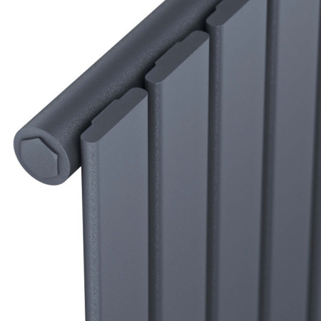 BRAV60-75S-A Scudo Bravo 600 x 750mm Horizontal Single Designer Radiator in Anthracite Panel Design