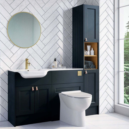 SQUARE-CISTERN-BRASS Scudo Brushed Brass Square Dual Flush Button Lifestyle