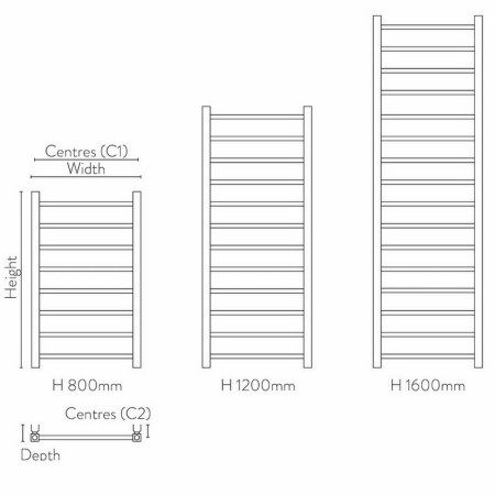 CARL1150-500-C Scudo Carlo 500 x 1150mm Designer Towel Radiator in Chrome (4)