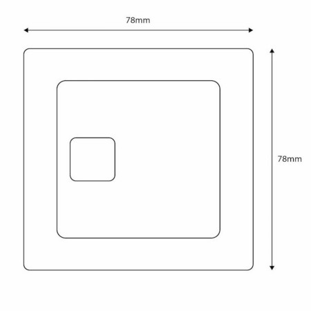 SQUARE-CISTERN-NICKEL Scudo Brushed Nickel Square Dual Flush Button Line Drawing