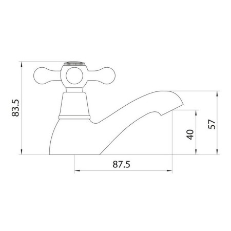 TAP005 Scudo Classica Bath Taps in Chrome Line Drawing