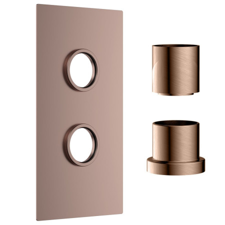 Scudo Concealed One Outlet Shower Valve with Brushed Bronze Plate